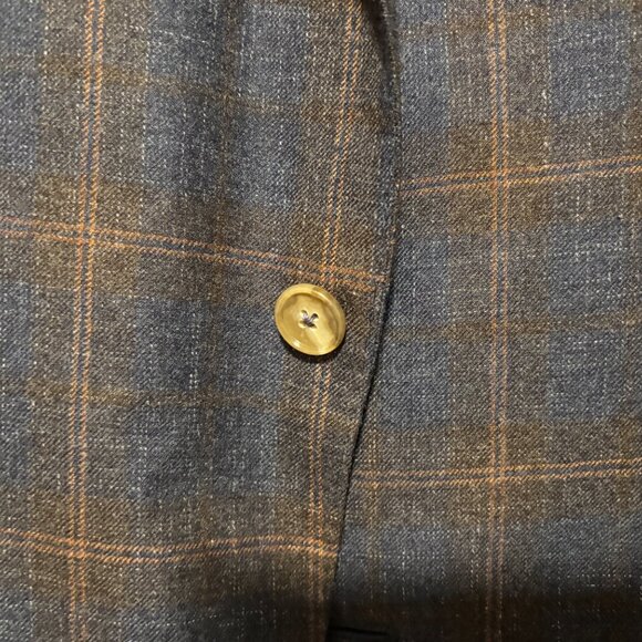 $1600 Hickey Freeman Wool Silk Linen Check Sport Coat / Blazer - 39 (38/40) - Picture 10 of 13
